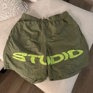 Studio by Supervsn Men's Shorts in Olive and Neon